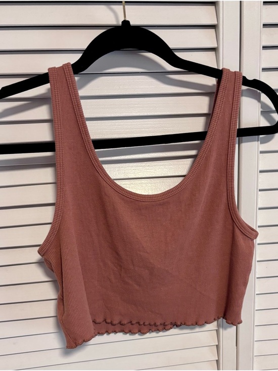 American Eagle Outfitters Brown Ribbed Cropped Tank - Picture 3 of 3